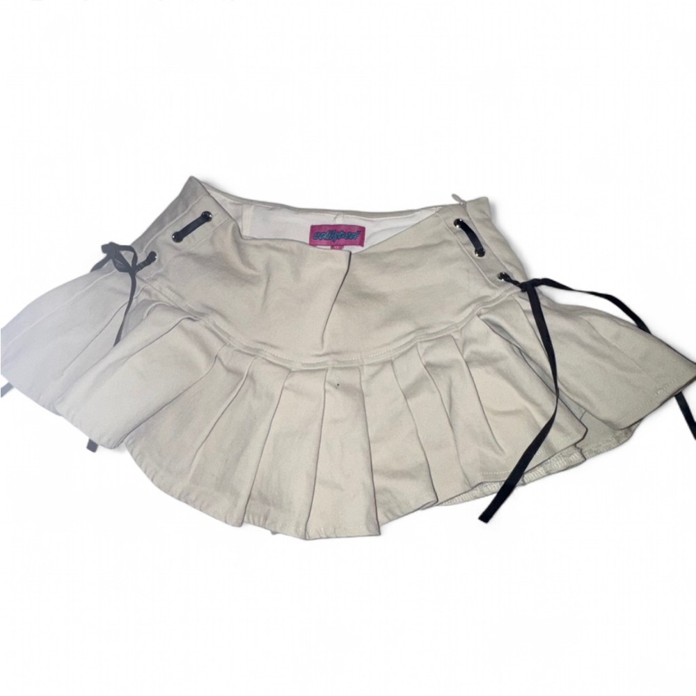 Edikted Pleated Mini skort with Side Ribbon bow Detail